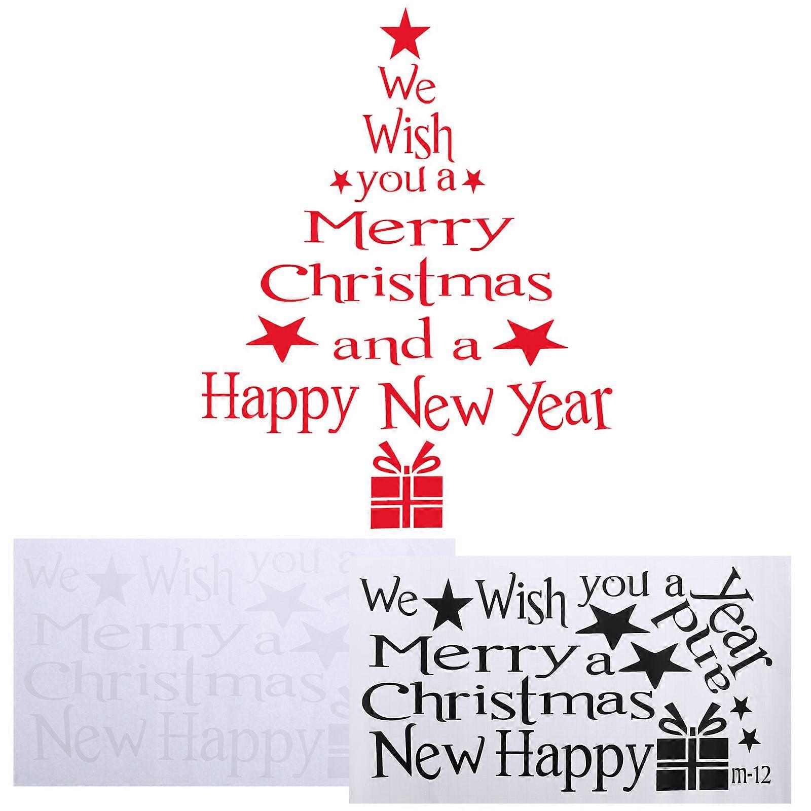 Decorative Wall Stickers 3Pcs Removable Christmas Tree Shape Art Murals For Living Room In Durable PVC