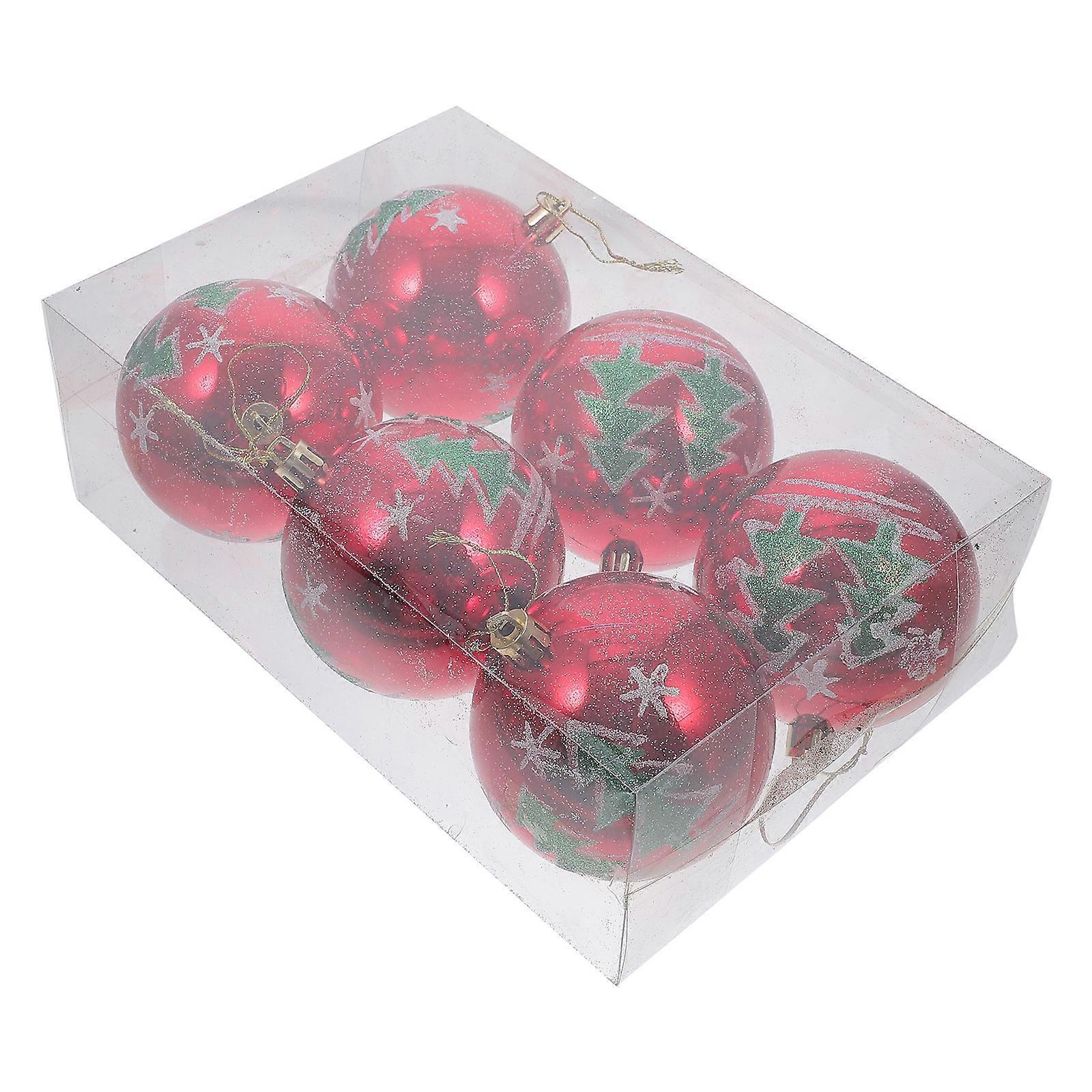 Hanging Decorations 6Pcs Christmas Ball Pendants Perfect For Decorating Christmas Trees Or Homes In Red Color With Unique Visual Effect