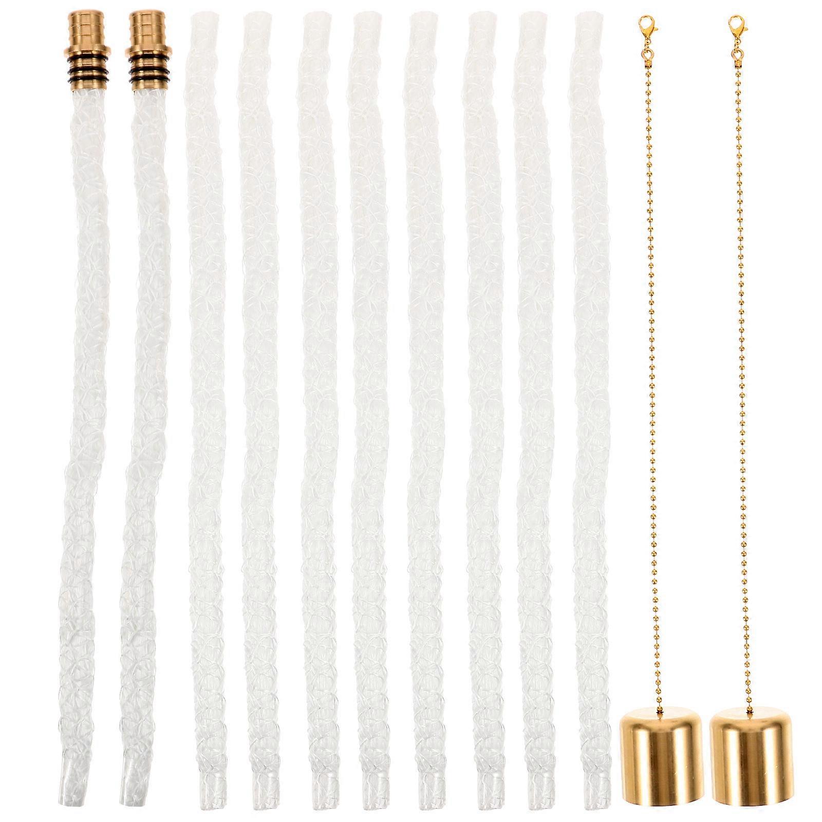 Torch Wick Holder Set with Lamp Covers – Replacement Wicks for DIY Torch Projects, Outdoor Use & Decoration