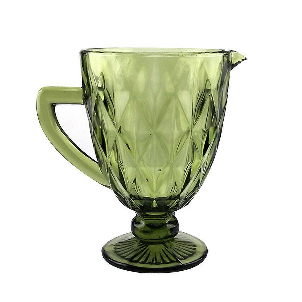 Glass Ice Bucket With Handles Practical Serving Utility For Adult Consumers Diamond Pattern Capacity 1500ML 1Pcs