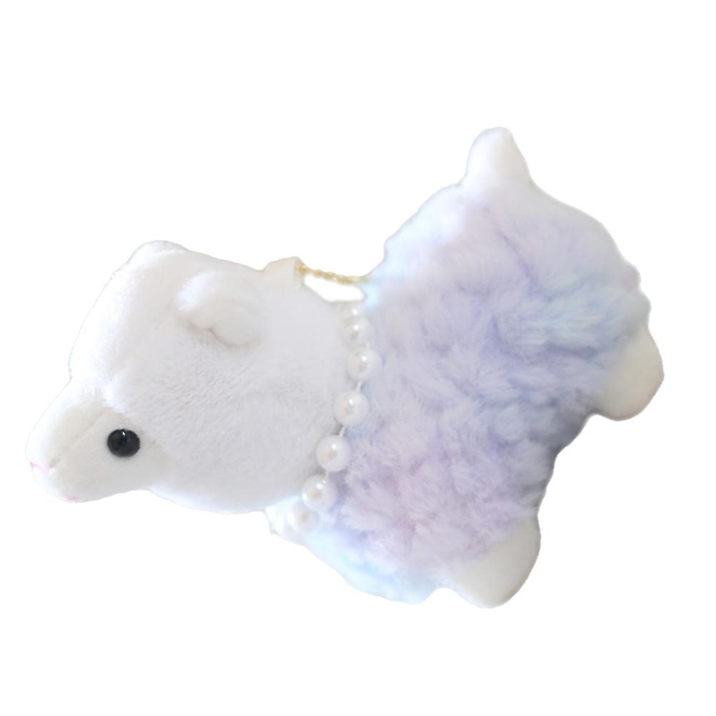 Adorable Stuffed Alpaca Key Ring Accessory for Animal Lovers in Purple with Soft Plush 1Set