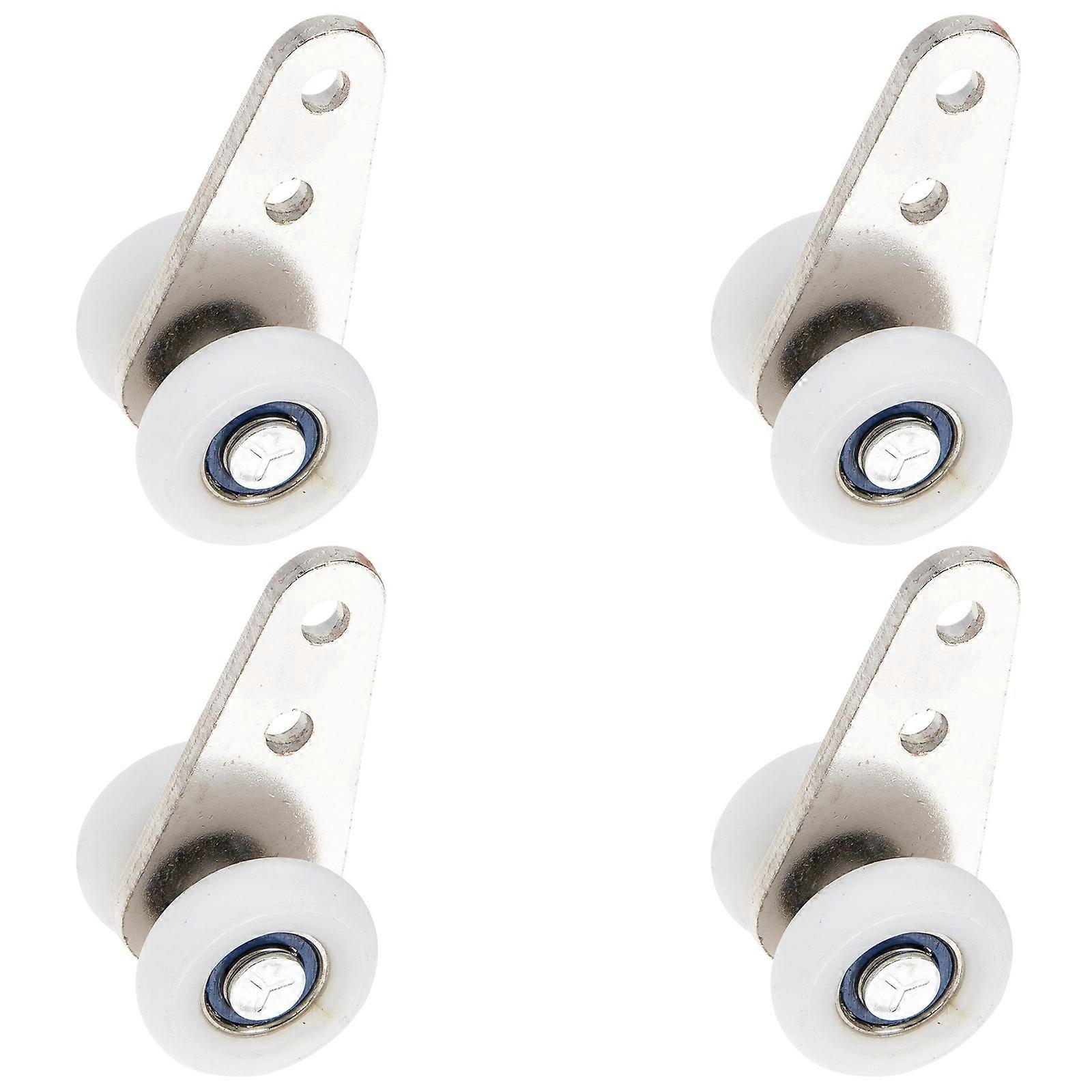 Curtain Hanging Wheels for Home Smooth Silent Nylon Rollers 4 Pieces White Color