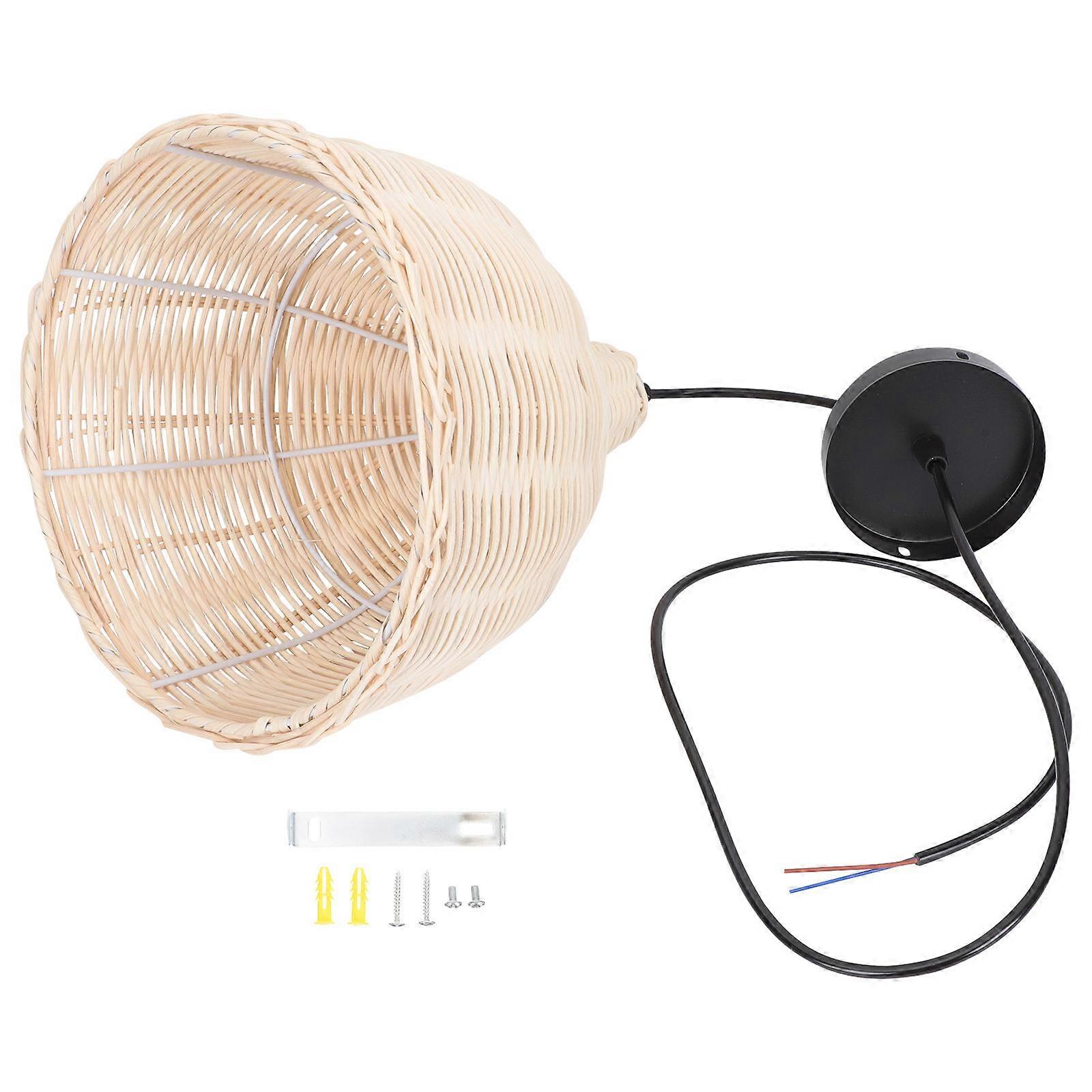Rattan Pendant Light 1Set Khaki with Gentle Warm Lights for Lamp Decor