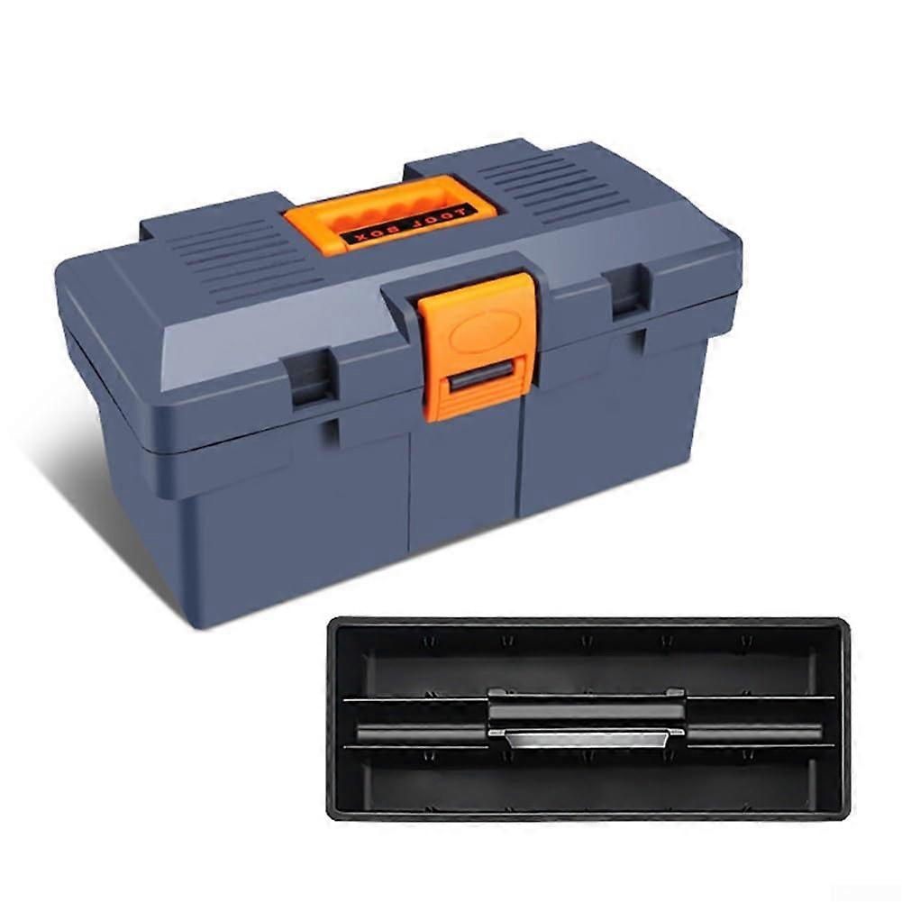 Multifunctional doublelayer tool box, plastic tool box, waterproof storage case, for parts and tool storage, automotive work, construction sites (D)