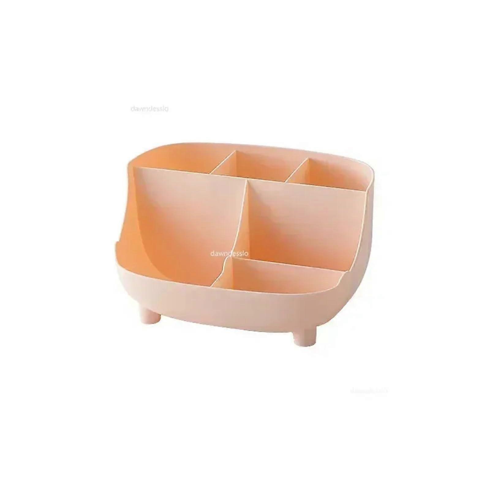 Pen Holder, Creative 6-Belt Desktop Organizer for Office and School, Multifunctional Orange Makeup Pencil Storage Stand