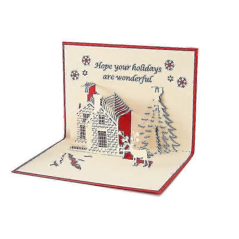 2025 Greeting Card Christmas Card Creative Pop-up Card 3d Hollow Handmade Greeting Card Custom Blessing S