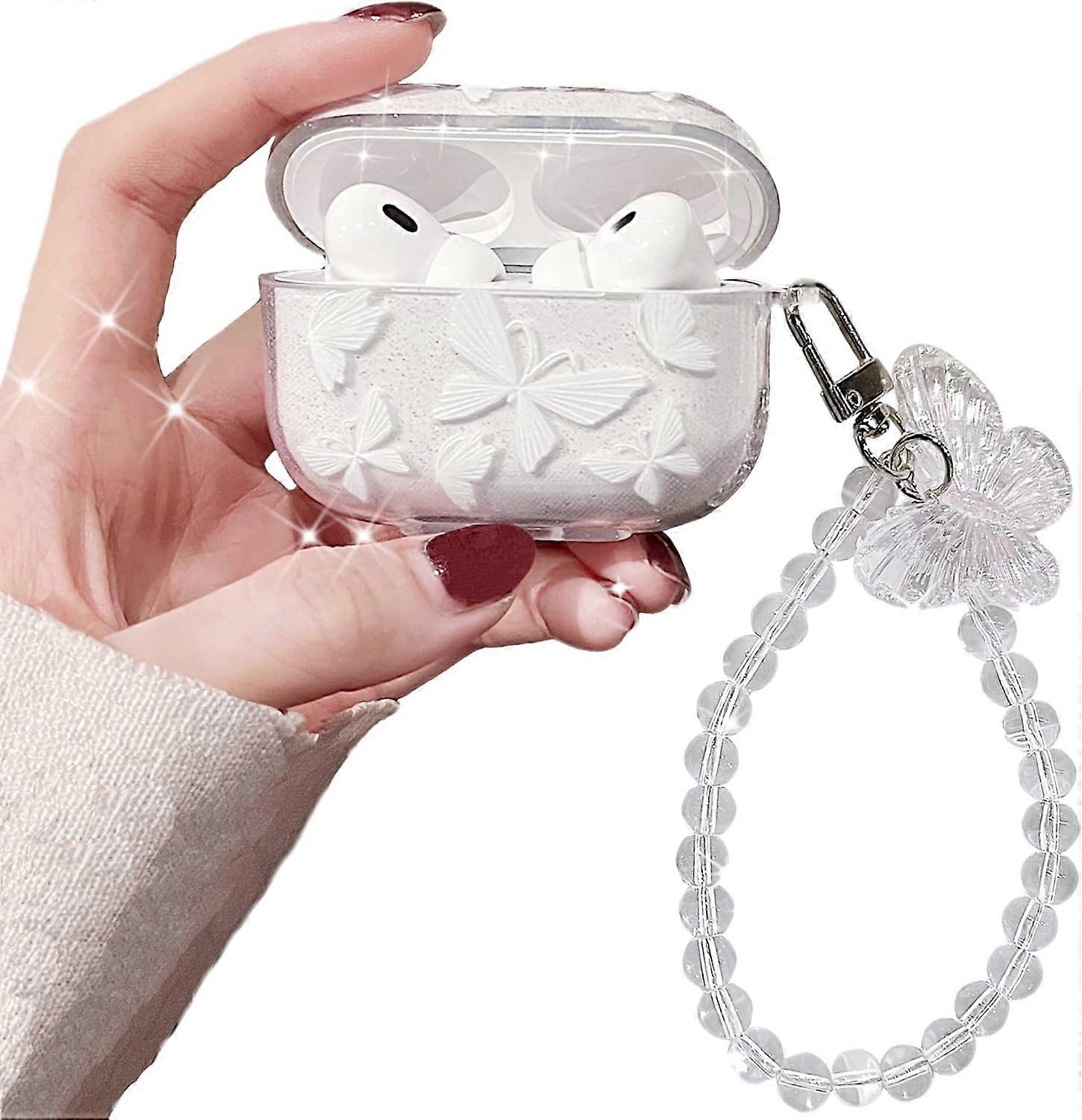 Cute transparent glitter shockproof earphone protective case for AirPod Pro 2nd generation