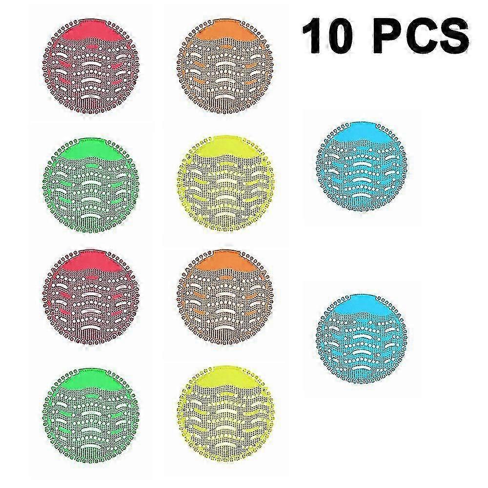 Urinal Screen & Deodorizer (10-Pack) - Strong Fragrance, Less Splash, Dirt - Fits Most Urinals at Restaurants, Offices, Schools