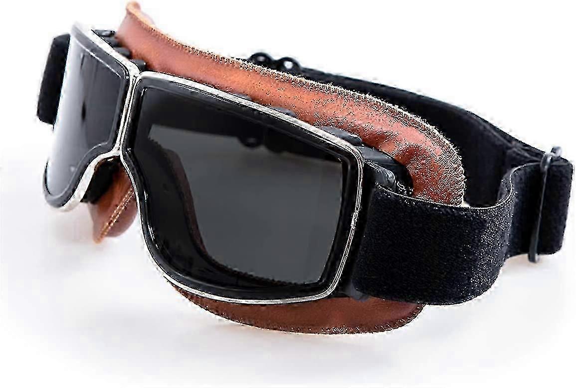 Retro Motorcycle Aviator Goggles with Anti-fog and Safety Features for Mtb and Motocross Riding