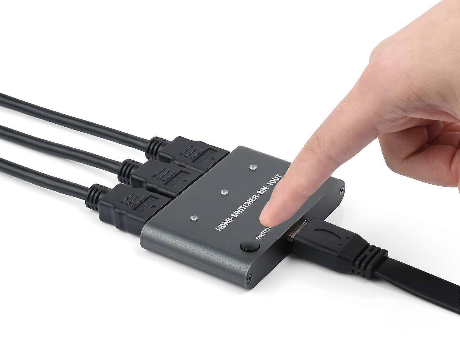 HDMI Switch 4K/2K@60Hz 3 In 1 Out, Supports PC, Smartphone, Game Console