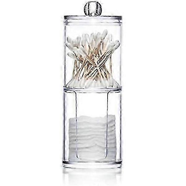 Cylindrical transparent cotton pad dispenser holder, organizer container with