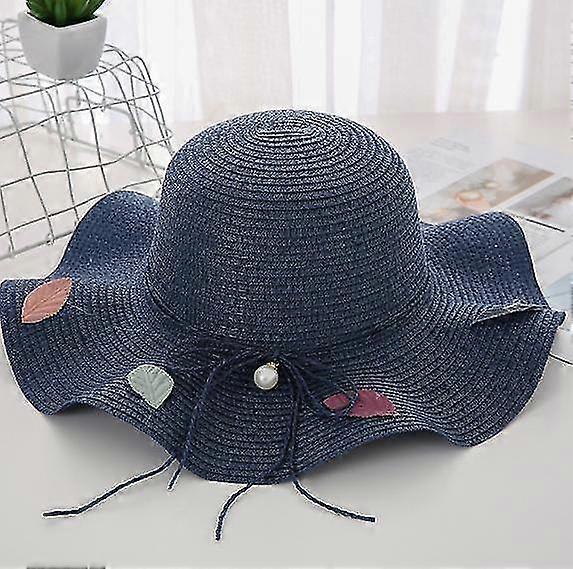 Women Summer Solid Color Straw New Hat Big Wide Brim Beach New Hat ...