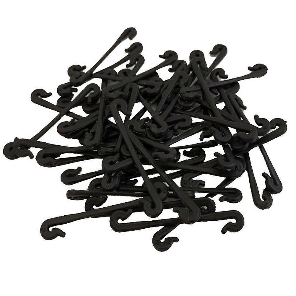50pcs Vines Tied Buckles Fixed Strapping Clips Fastener Lashing Hooks Bundled Buckle Grape Vines Vegetable Clips for Garden Plants(Black)