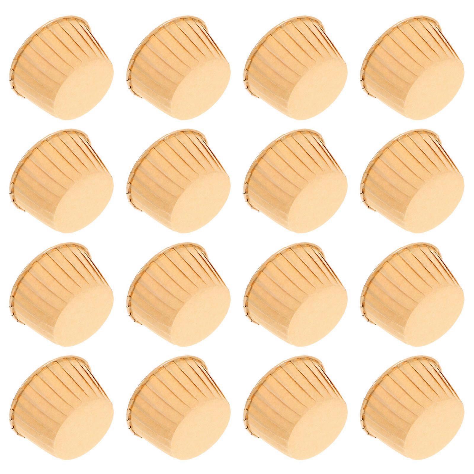 100pcs Light Brown Paper Muffin Cups for Ice Cream Desserts Convenient