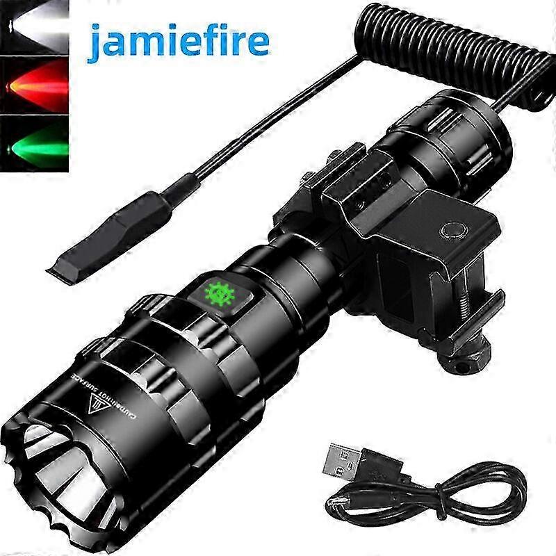 LED Tactical Flashlight, 1 Mode Flashlight with Pressure Switch and Mounting Rail, Offset Ring for Side Mounting
