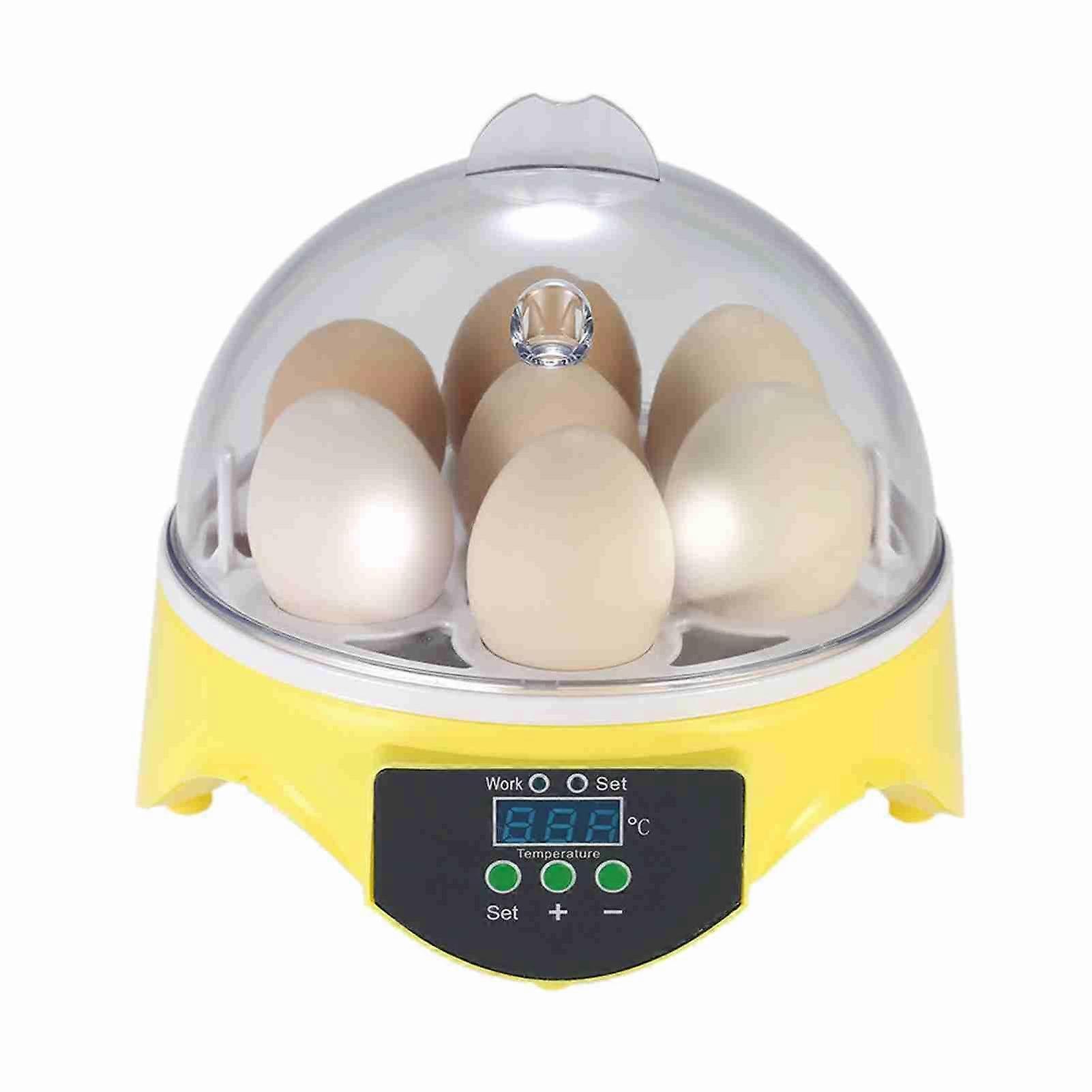 7 Eggs Mini Digital Egg Incubator Hatcher Transparent Eggs Hatching Machine Automatic Temperature Control for Chicken Duck Bird Eggs AC220V