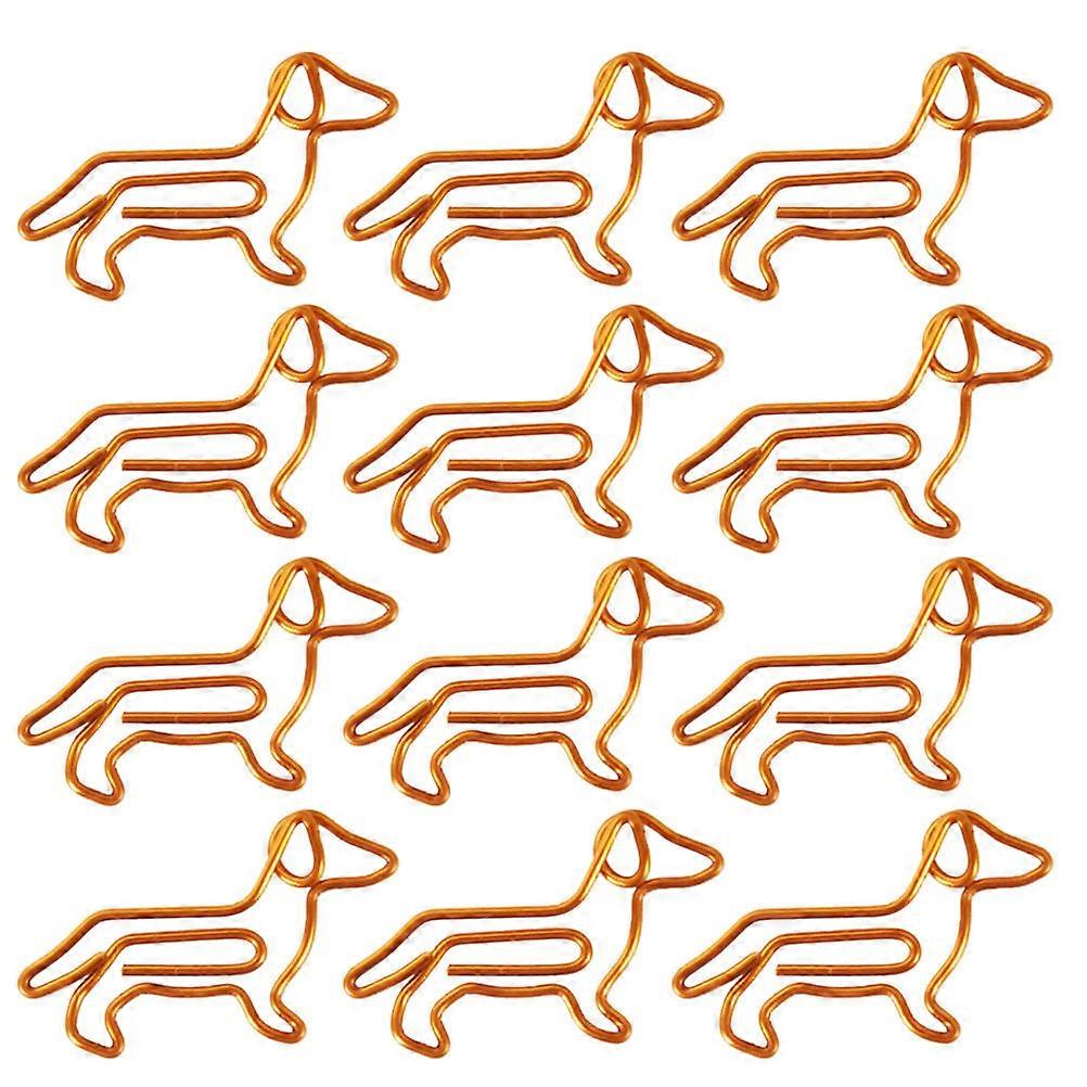 Metal Dachshund Paper Clips for Stationery Home Office Use Golden Does Not Scratch Papers 100Pcs