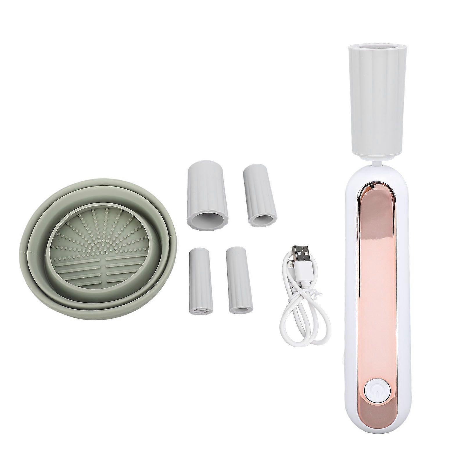 Makeup Brush Cleaner Machine 8000 to 12000RPM Multipurpose Electric Makeup Brush Cleaner Tools for Home Commercial White