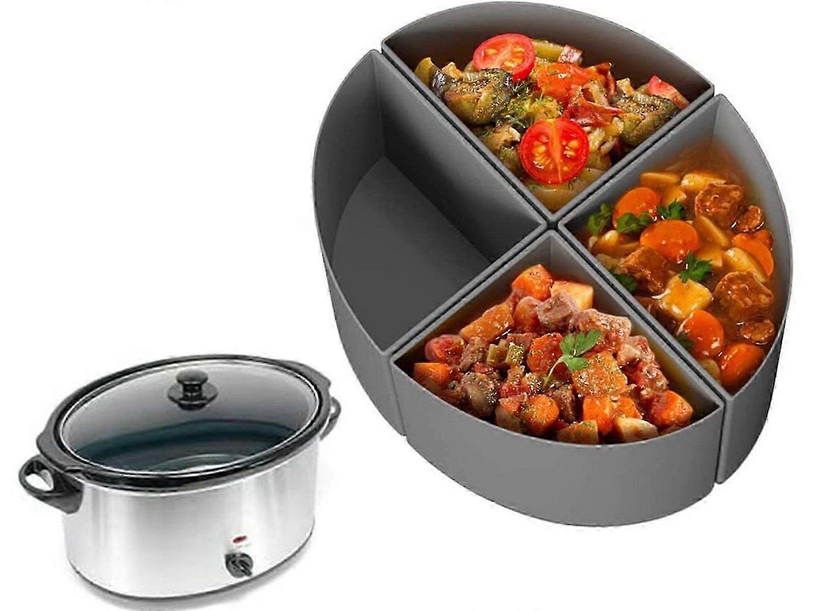 4 In 1 Reusable Silicone Slow Cooker Divider Liner for 6 QT Crockpo...