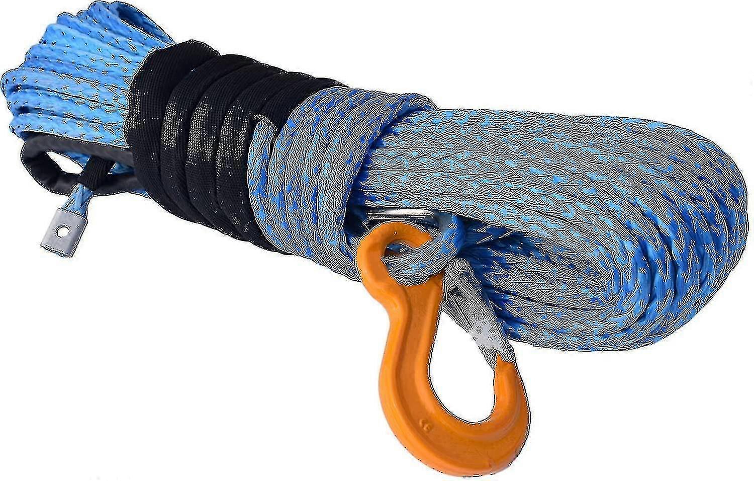 Synthetic winch rope, 3/8 inch x 100 meters, blue, durable and affordable, suitable for multiple vehicle models