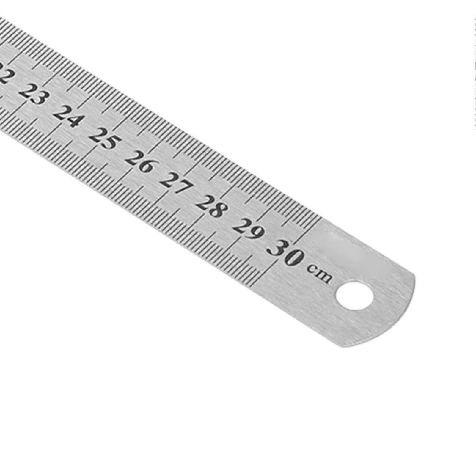 30cm ruler, 30cm measurable length, clear scale, precise stainless steel ruler with 2 measuring units for drawing