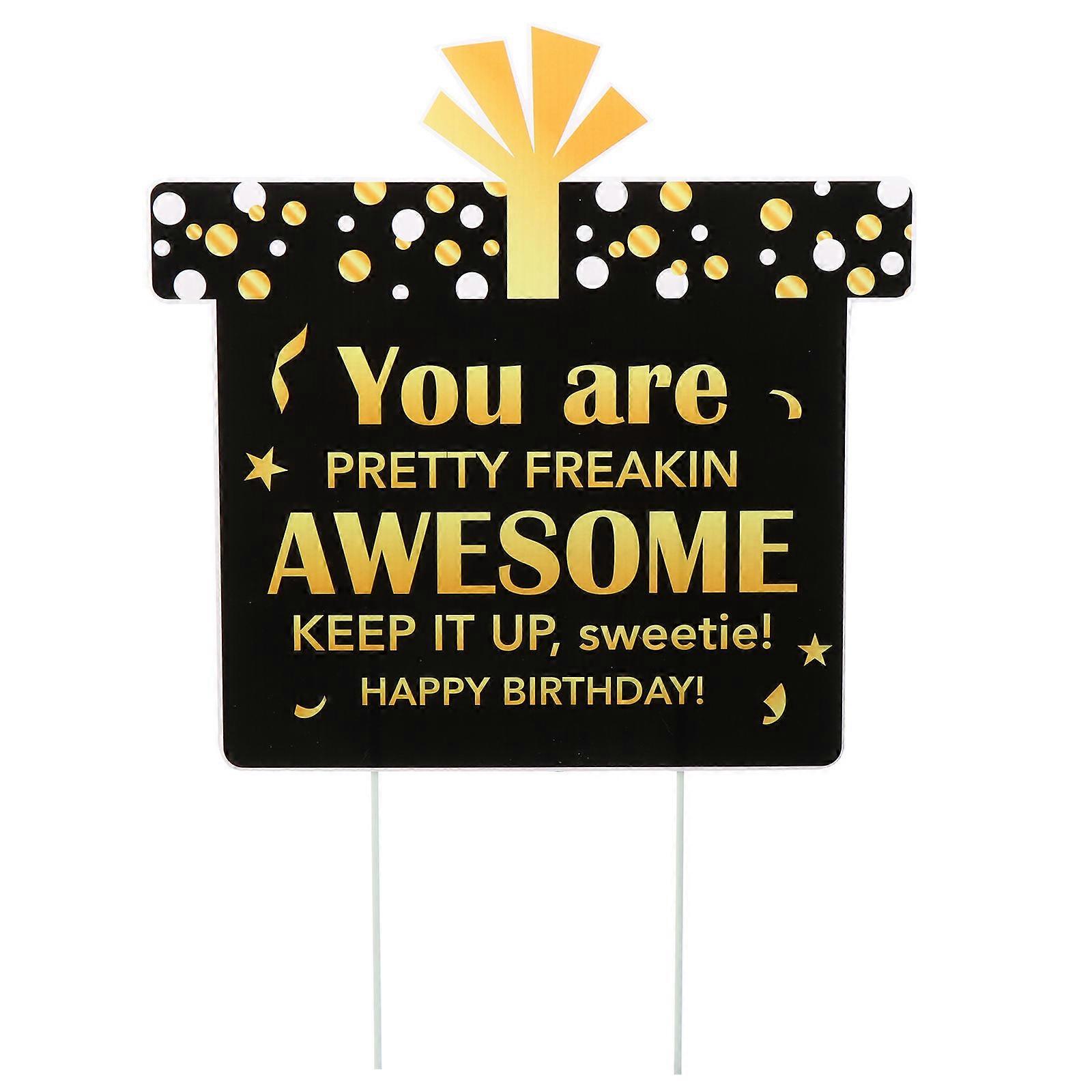 Black Plastic Yard Sign for Birthday Decor with Festive Design and Durable Quality 1pc