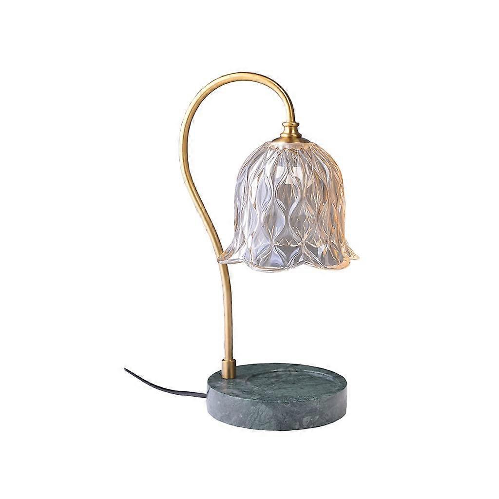 DAIKK Marble Timed Melting Wax Lamp Tulip Flower Design Marble Finish Aromatherapy Fragrance Table Lamp