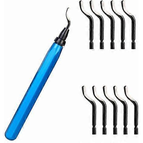 Deburring Tool, Burr Remover with 10 BS1010 Steel Replacement Blades, 360
