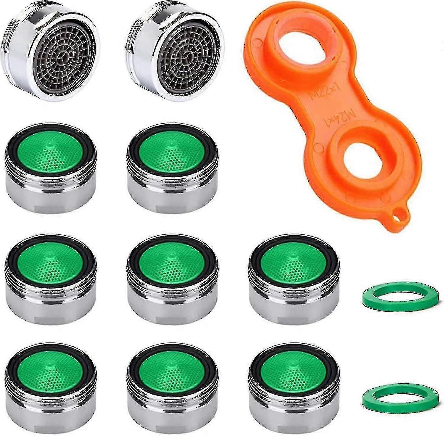10 Pieces M24 Aerator, Faucet Strainer Insert, Mixing Nozzle With Abs Filter Including Mixing Nozzle Key, For Faucets