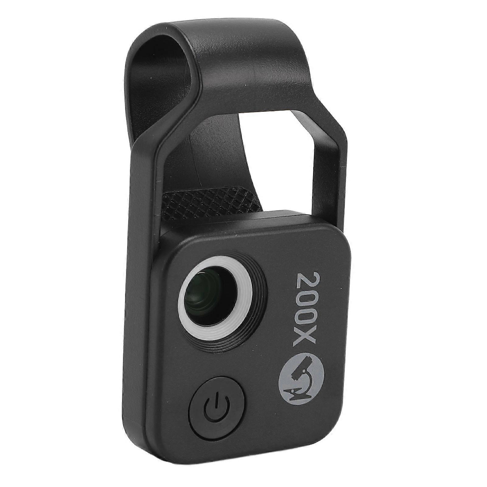 200X Pocket Microscope Camera, USB-C, 110mAh Battery, LED Light