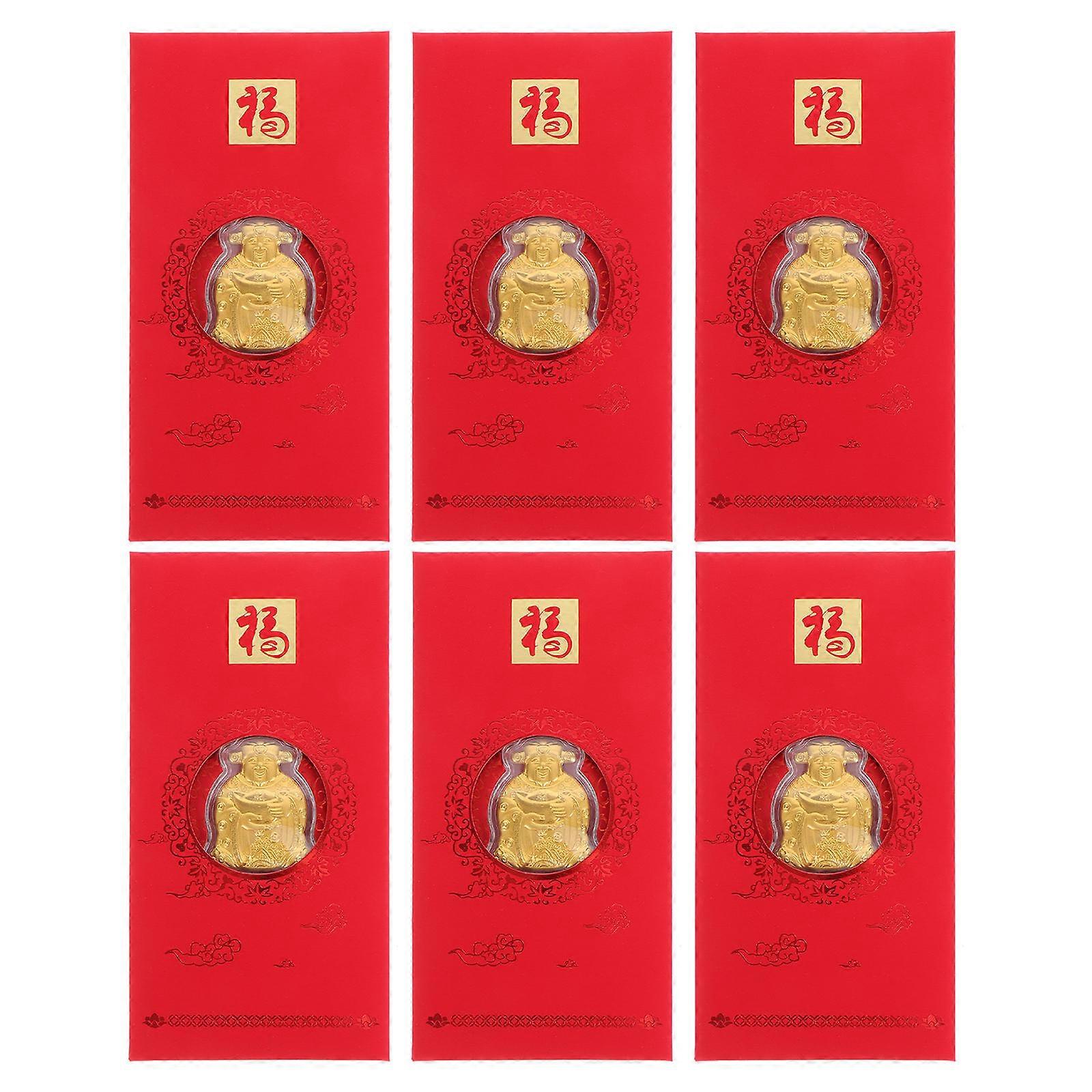 Chinese New Year Red Packet for Storing 6Pcs Red Envelopes