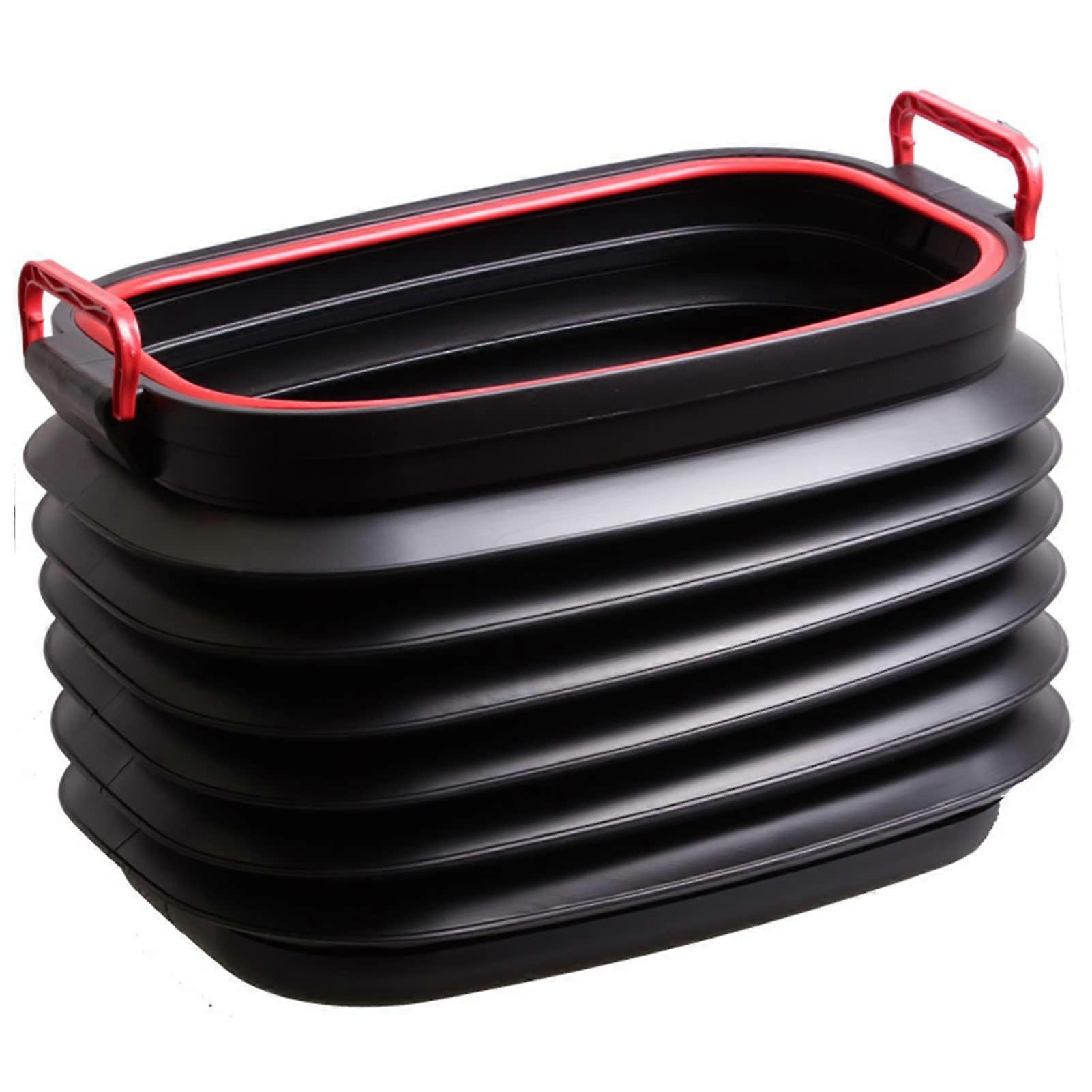 Retractable Trunk Storage Box Car Trash Can With Lid, Cargo Organizer For Home And Outdoor Camping, 49x34x11 cm