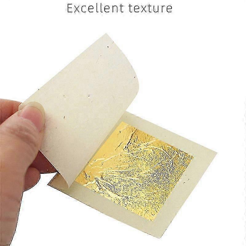 עלה זהב DIY לעוגות - יריעות נייר כסף זהב אכילות 24 קראט 10 יחידות לאומנויות קישוט