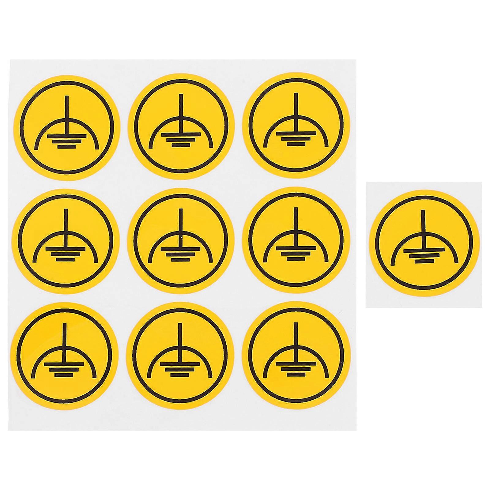 Breaker Panel Safety Sign Stickers 10Pack Grounding Warning Labels For Electricians Versatile Applications Yellow Color
