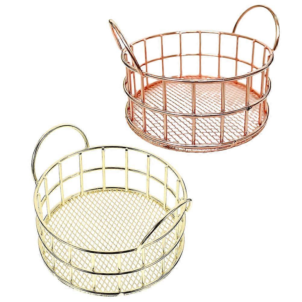 Metal Cat Ear Storage Basket for Home Use Decorative Organizer 2Pcs