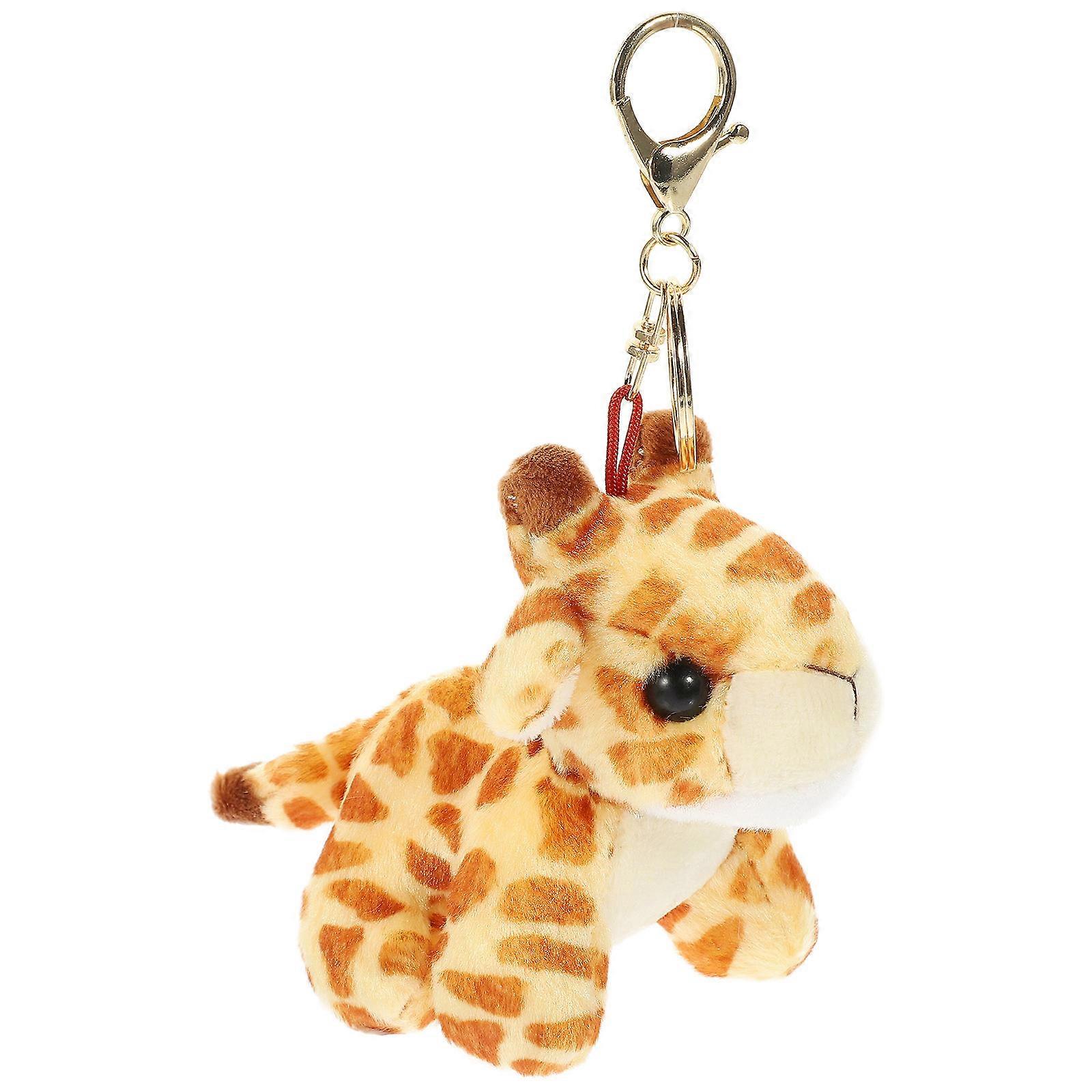 Long Neck Giraffe Keychain Plush Keychain Toy Serving As Bag Plush Decor