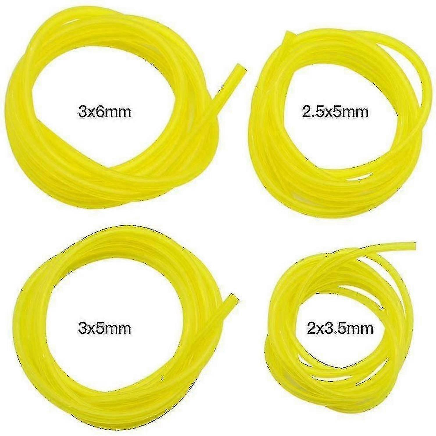 4 kpl Bensiiniletkujen pituus 1,5m Universal Fuel Line -letku Puutarhatyökalut läpinäkyvä keltainen