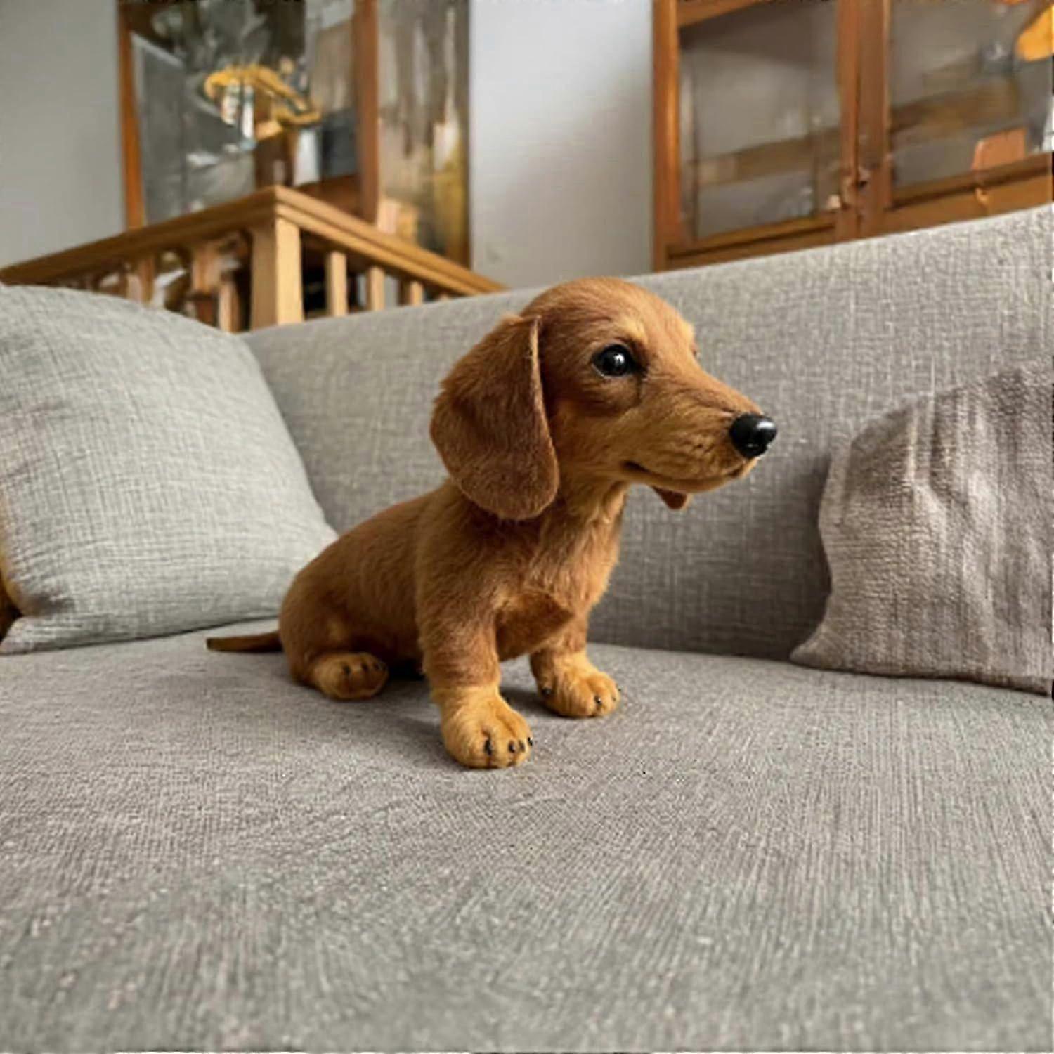 The Dachshund Dog, Emotional Healing on Demand, Realistic Dachshund Dog Plush with Ultra-Soft Fur and Hug-Like Design, Realistic Emotional Companion T