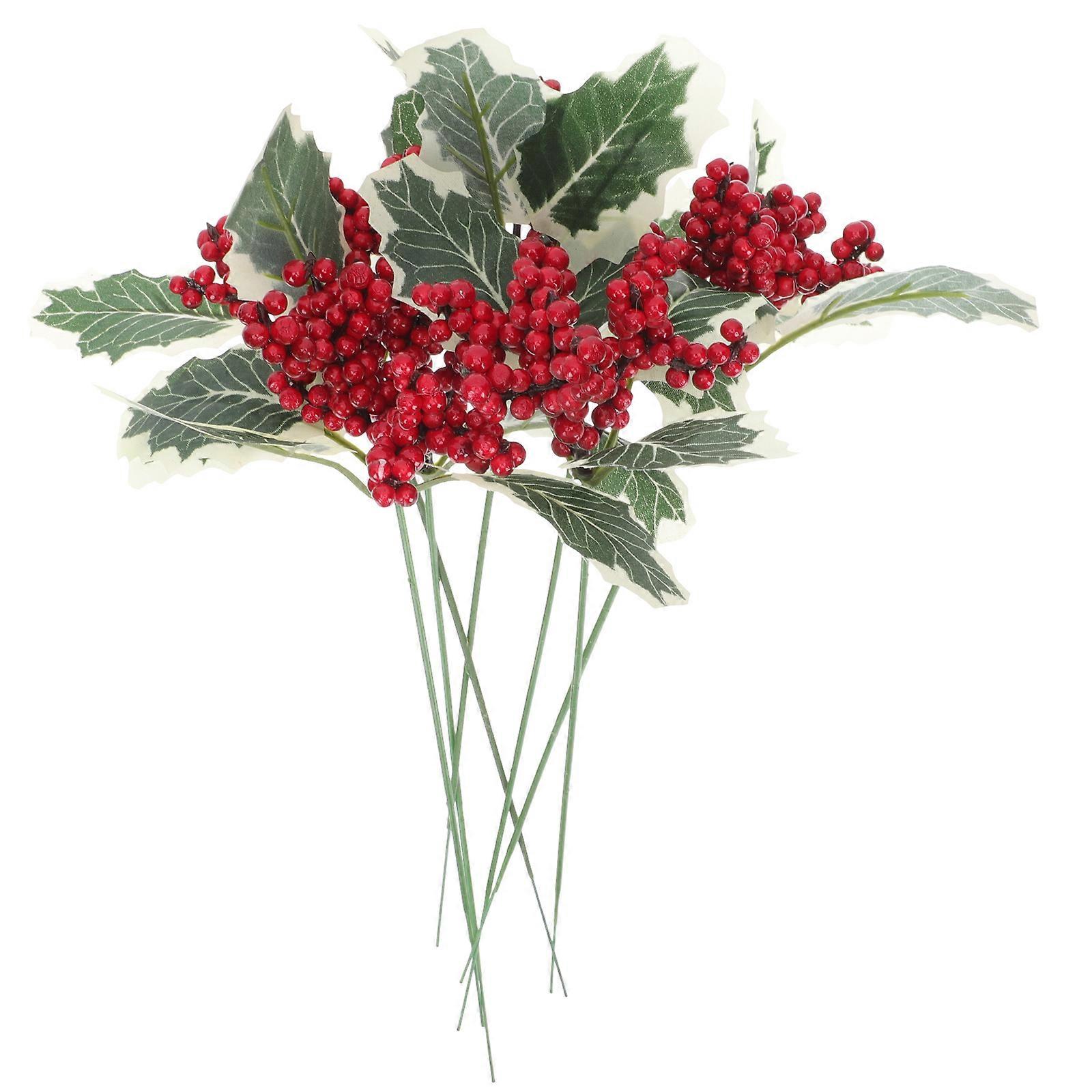 Red Berry Insert Artificial Red Berry Stems for Decor 12Pcs