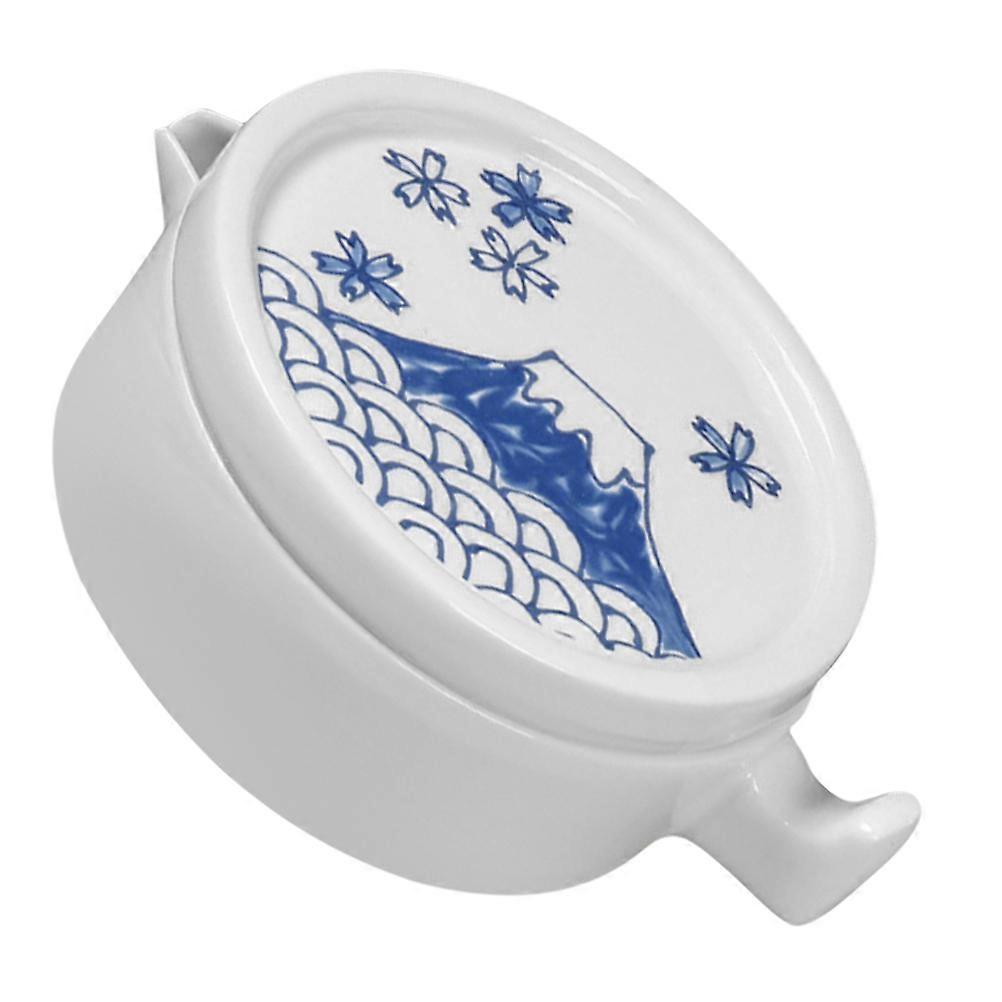 White Ceramic Calligraphy Inkslab for Writing with Lid