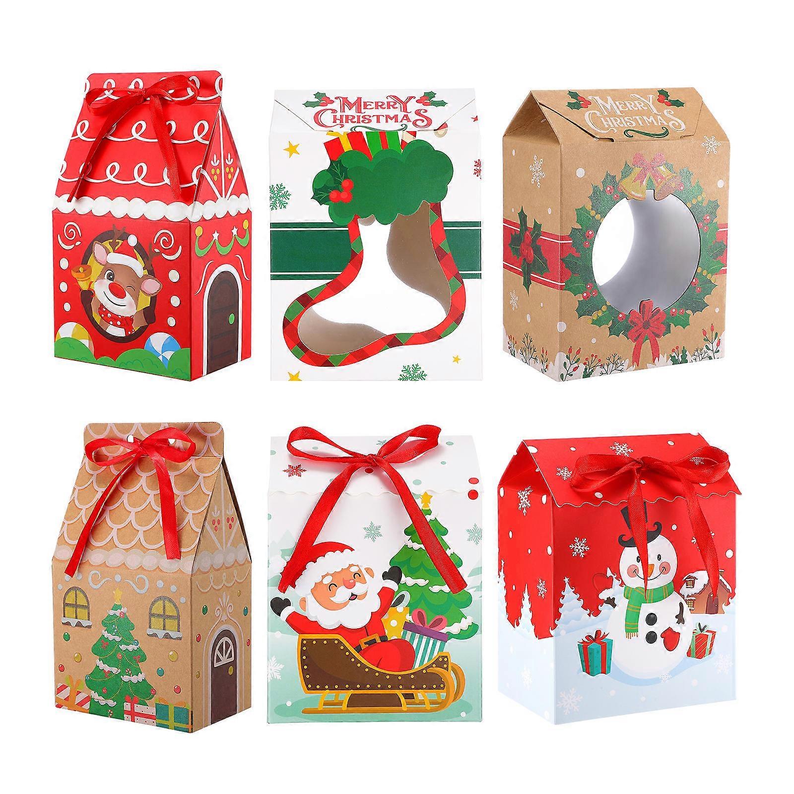 Christmas Candy Boxes Kraft Paper Boxes for Storage 1Set Gift Box