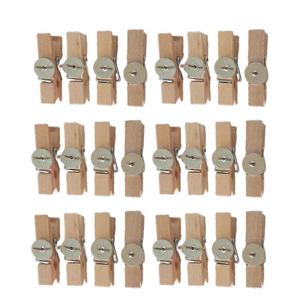 Wooden Clips for Fixing 100Pcs Simple Photo Picture Notes Beige Color