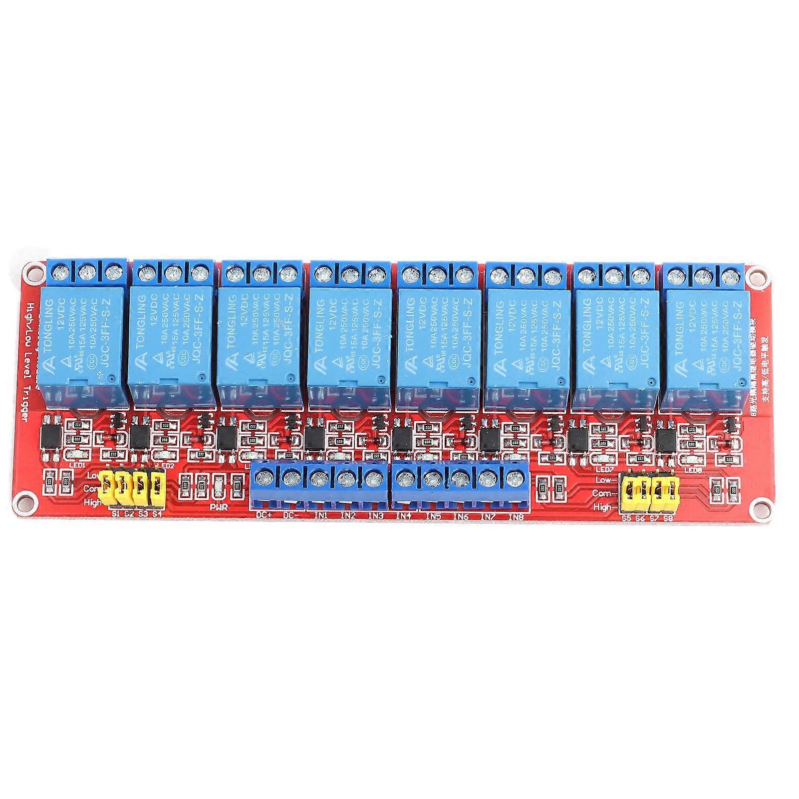 DC 12V 8Channel High Low Level Dyal Ttigger Relay Module Board