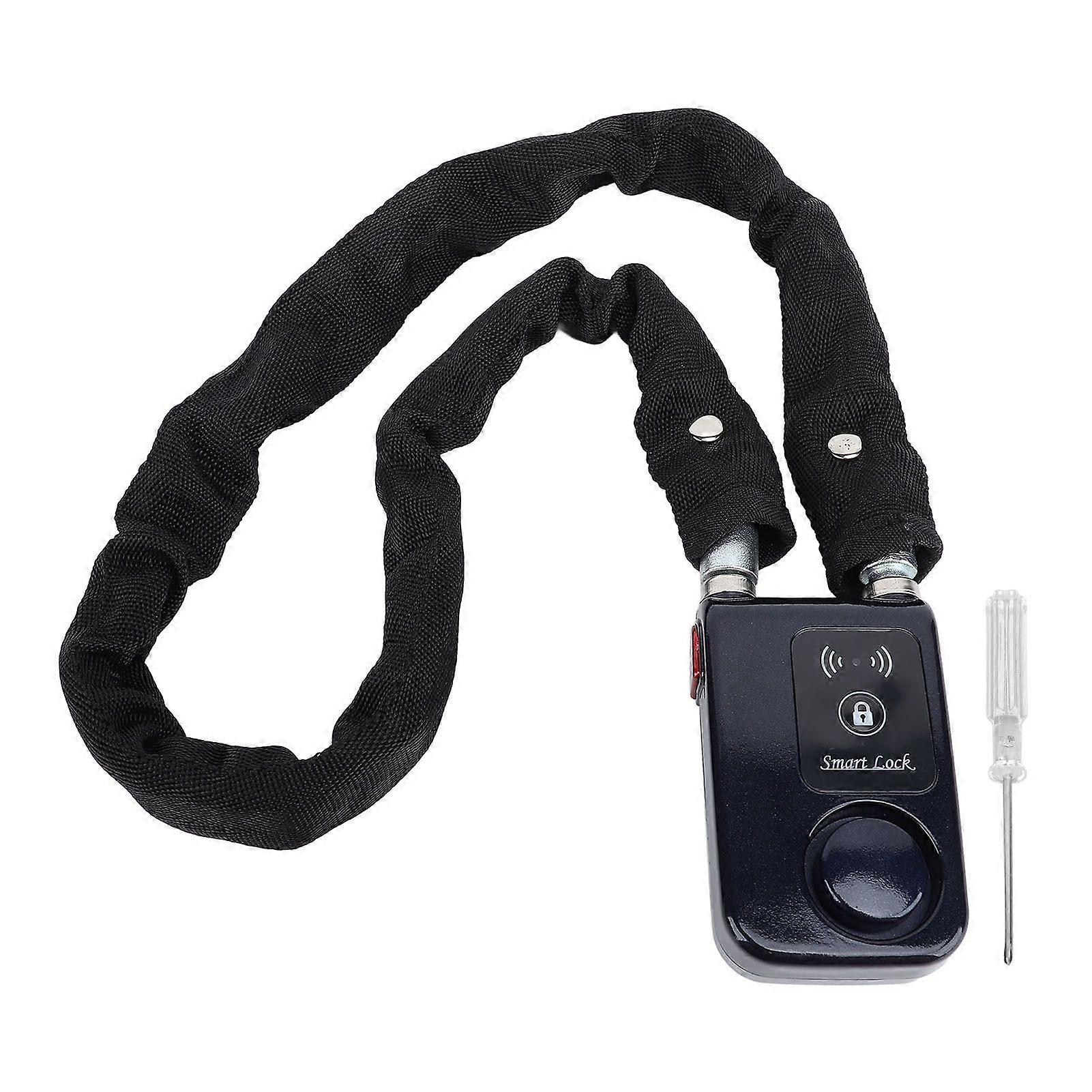 BT Vehicle Chain Lock Water Proof APP Control Vibration Warning Smart Anti Theft Lock for Electric Bikes Motorcycles Blue