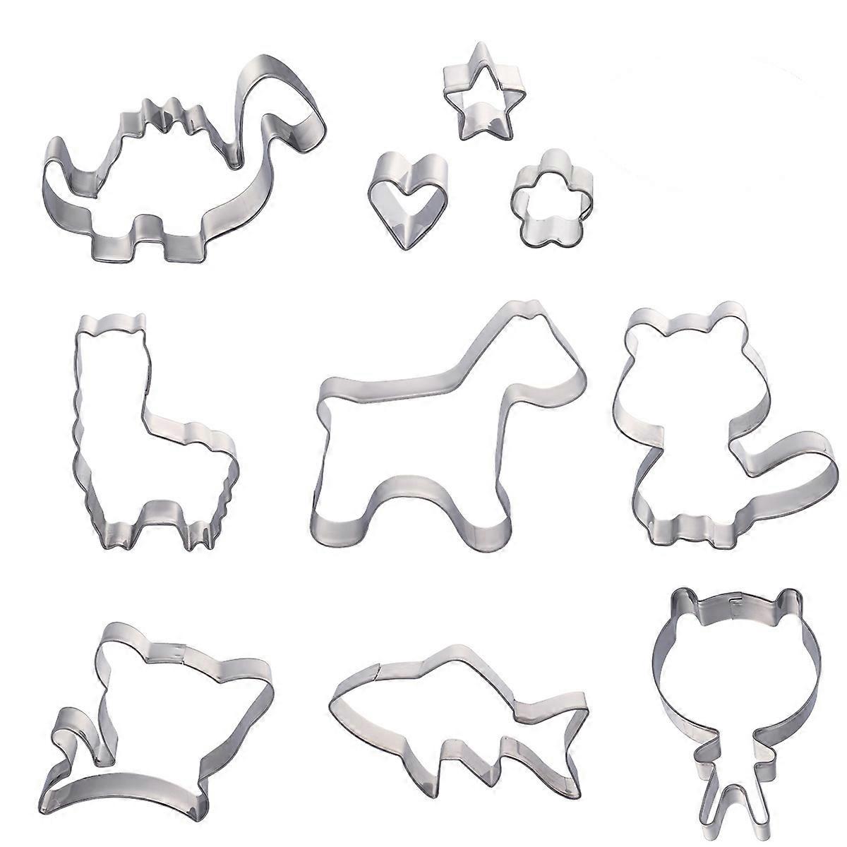 Stainless Steel Cookie Cutters Kit for Cookie Making Dinosaur 10Pcs Set