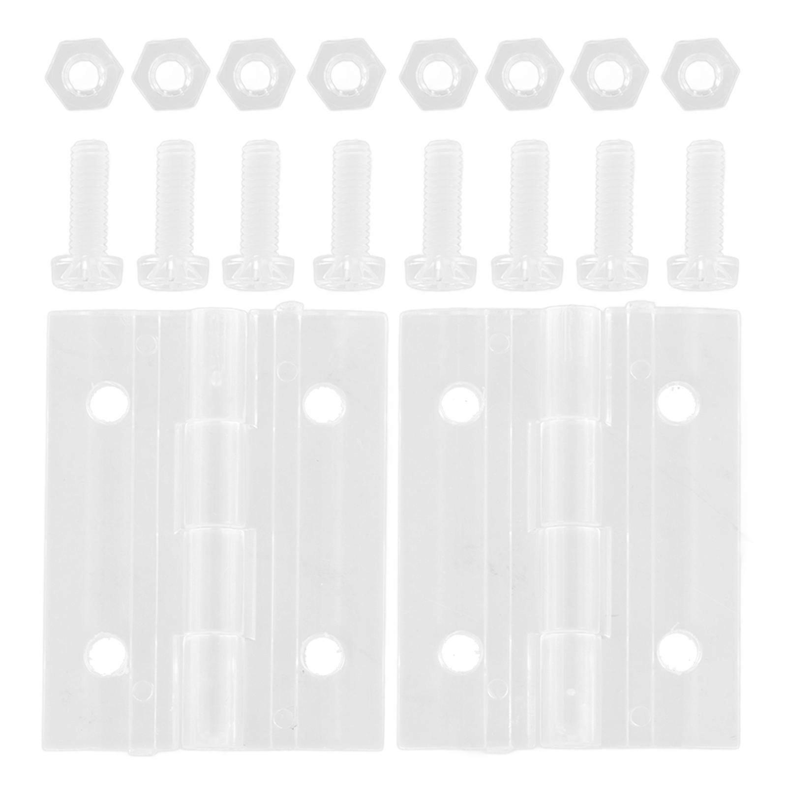 Door Hinges Acrylic Cabinet Hinge for DIY Use 6Sets