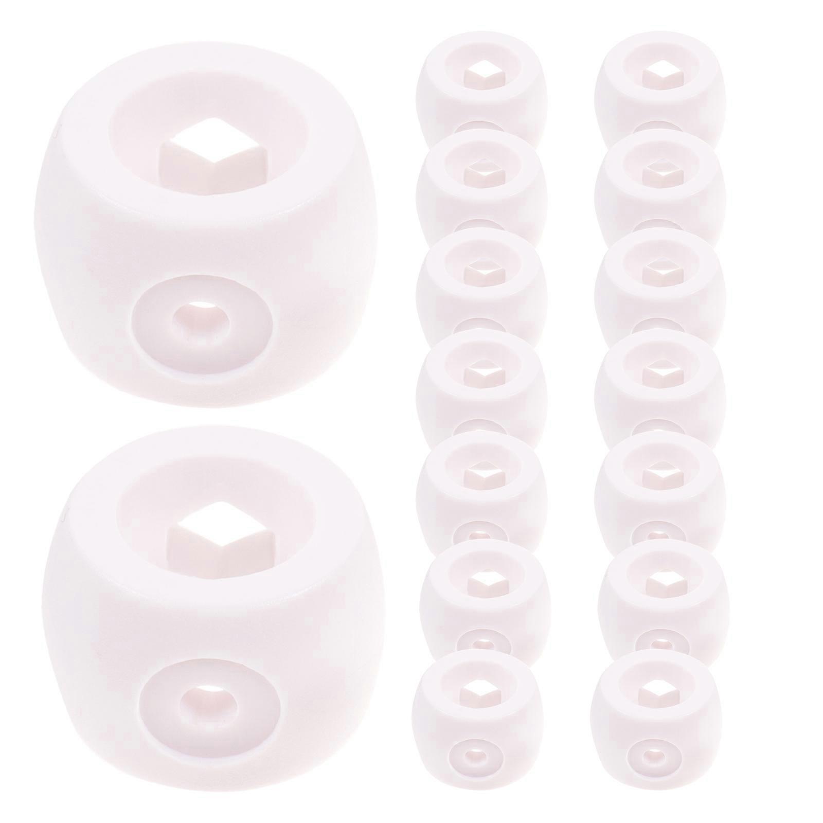 White Foosball Table Rod Plugs for End Caps Replacement 80Pcs