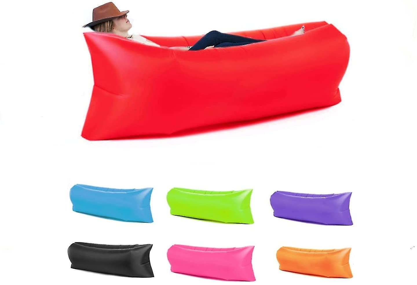 Inflatable Recliner, Portable Hammock, Waterproof, Very Suitable For Outdoor Travel, Beach Party, Garden Picnic (red)