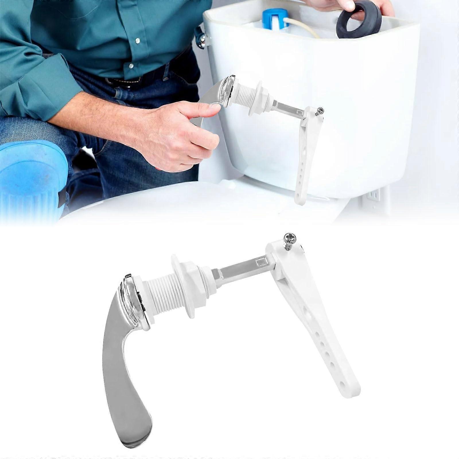 Toilet Flush Handle Alloy Cistern Lever, Universal Replacement Kit, Compatible With Most Toilets