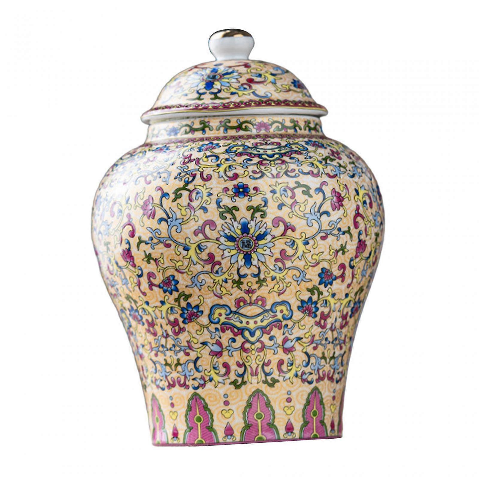 Ceramic Storage Jar Multifunction with Lid Tea Jar Storage Can for Loose Tea Style B